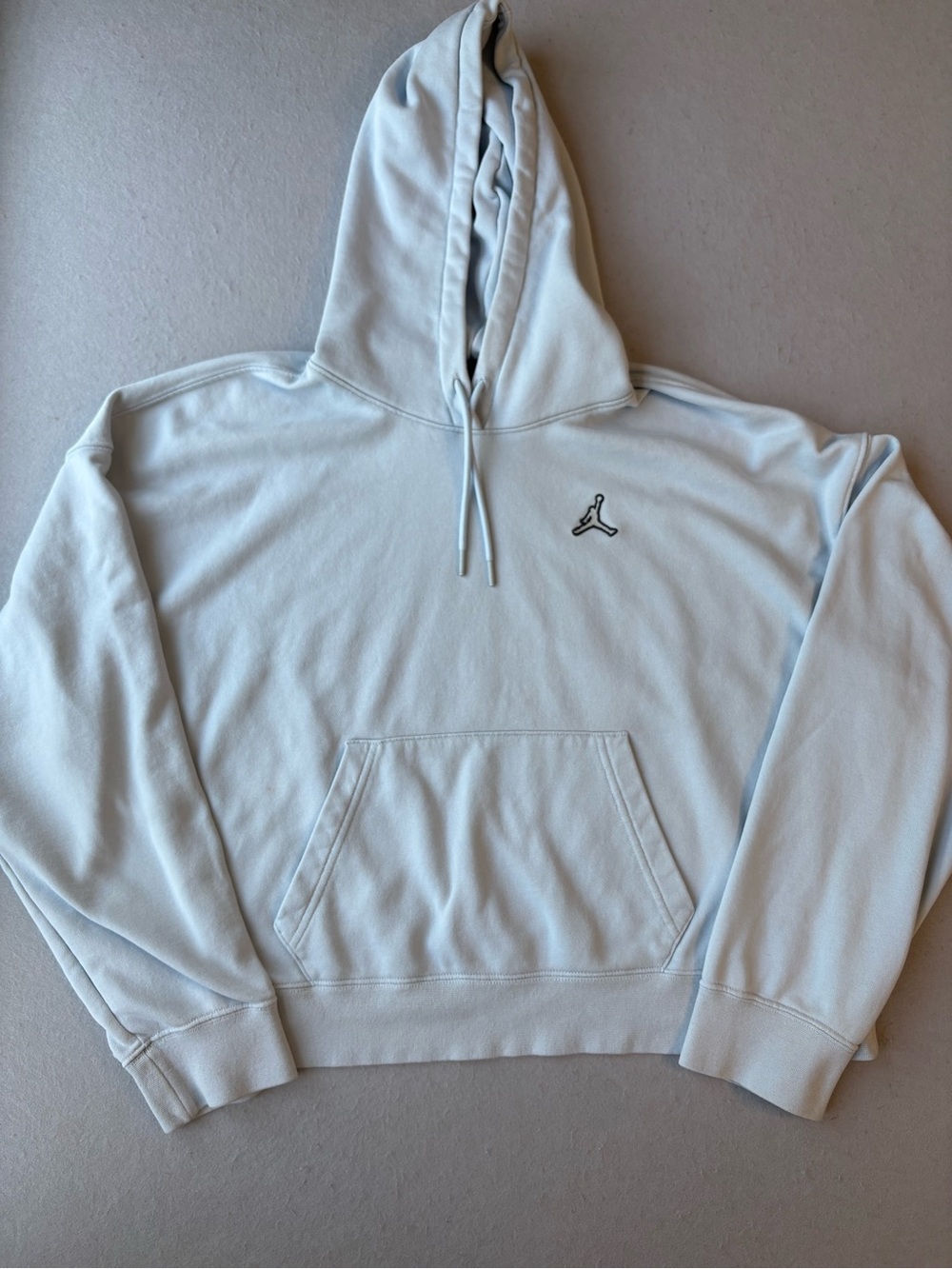 Jordan Light Blue Pullover Cropped Hoodie Loose Fit Sz L